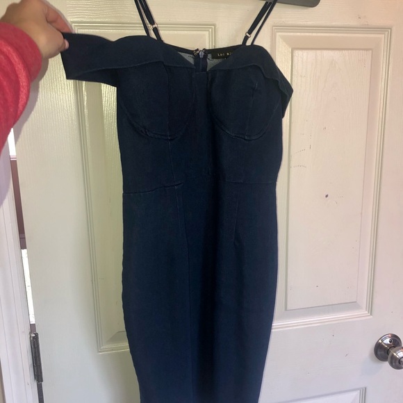 Lac Bleu Off the Shoulder Denim Minidress - Picture 6 of 11